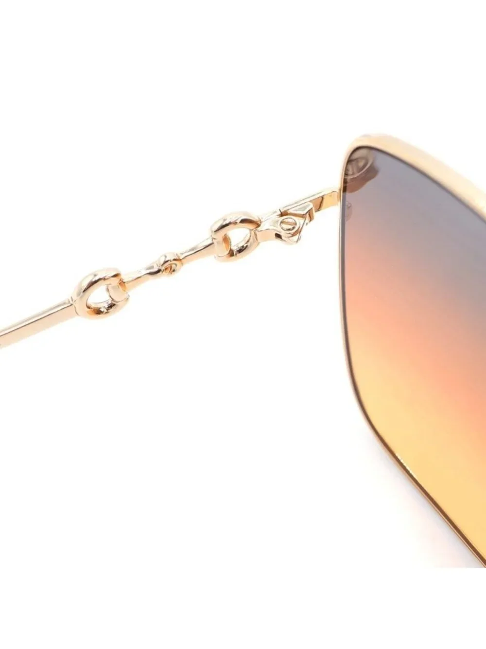 Gucci Square Horsebit Gradient Sunglasses Gold Brown 61 18‐140 Eyewear